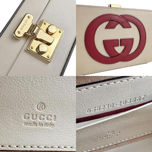 GUCCI Authentic Cream Leather Shoulder Bag - Picture 5 of 5